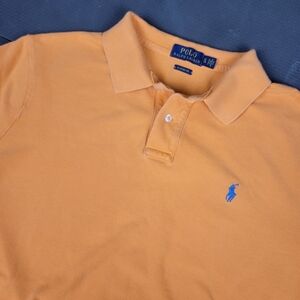 Ralph Lauren Polo Orange Short Sleeve Shirt Pony Logo Men's XL Classic Fit